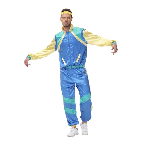 Costume professionnel de danse jazz pour le carnaval, pour spectacles de scène, hip hop, street performance, adulte, homme (bleu, taille M)