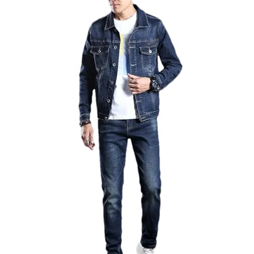 Men's Denim Set – Spring & Fall 2 Piece Outfit With Jacket And Pants Casual Fashion Denim Suit For Men