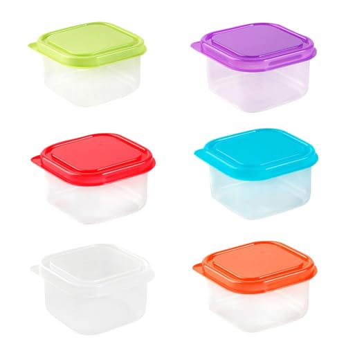 YSFVNP 6 Pcs Small Food Containers with Lids, Small Containers with Lids, Rectangular Small Pots with Lids Small Food Containers Kitchen Accessories Used to Store Fruit Sauce Condiments Snacks