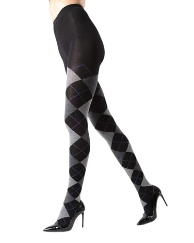 Image of MeMoi Argyle Cotton Sweater Tights for Women, Regular and Plus Size