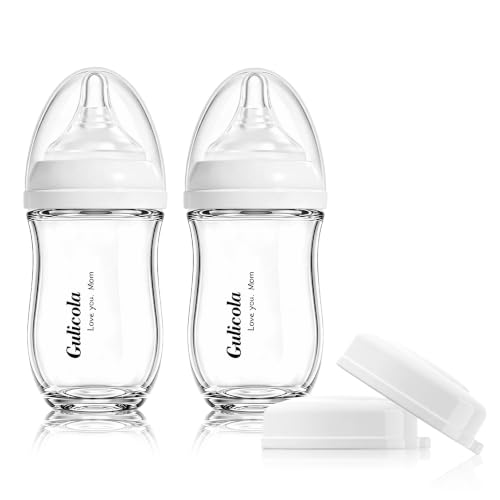 Gulicola Natural Glass Baby Bottle for...