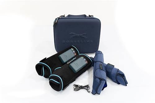 HorselinkTech Multifunctional Compression Therapy Boots for Horse, Dynamic Compression & Vibration & PEMF Magnetic 3-in-1 Multifunctional Therapy Boots for Horses,ice Boots for Horse
