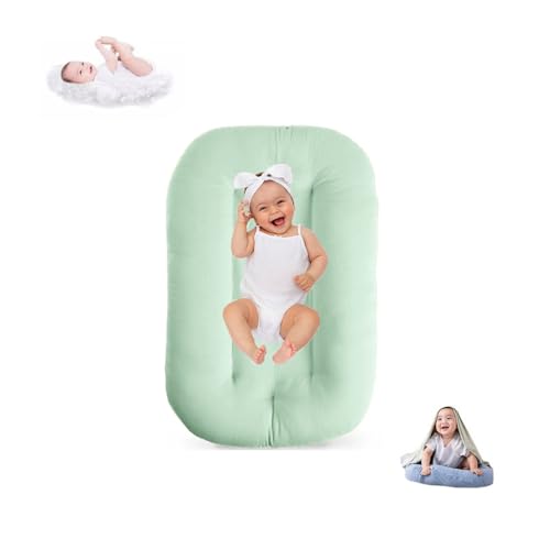 Image of Baby Lounger for Infants Babies 0-12 Months, Bionic Organic Lounger, Soft Cotton Breathable Infant Floor Seats & Loungers for Newborn Baby Shower Gifts (Light Green)