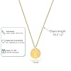 HANLI Sun Necklace for Women 14k Gold Plated Dainty Disc Sun Pendant Gold Coin Necklace Minimalist Simple Jewelry #2