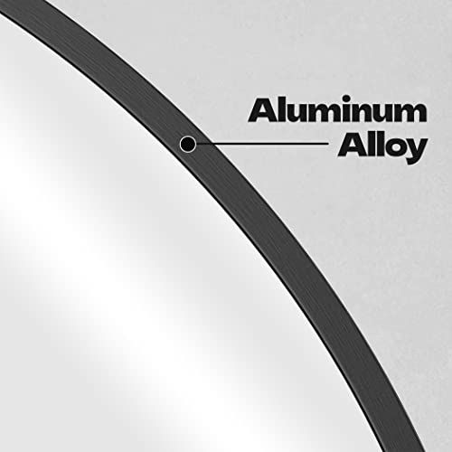 Forbath Arched Wall Mirror, 20"X28" Bathroom Mirror Wall Mounted Modern Black Aluminum Alloy Frame Decor Dresser Mirror For Bedroom Living Room Entryway, Hanging Or Leaning Against Wall #TOP5