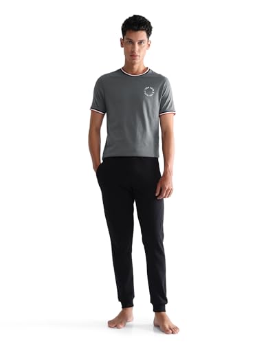 Image of U.S. Polo ASSN. Mens OEE01 Striped Neck Cotton Lounge T-Shirt - Pack of 2