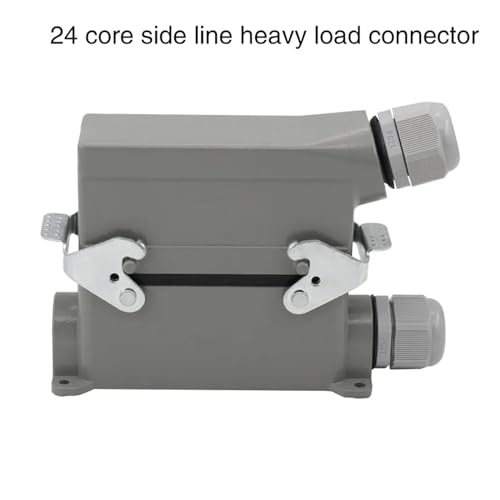 Conector industrial resistente 24 pines gris lateral miniatura 7