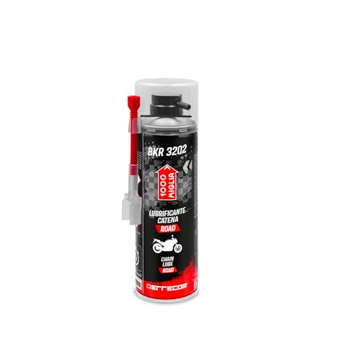 ERRECOM BKR 3202 Road Motorcycle Chain Lubricant Water and Dust Resistant Precise Spray with No Drips Includes Huggie System with 90 Connector 500 ml Aerosol Can