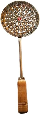 Sahishnu Online & Marketing Stainless Steel Boondi Maker, Boondi Stainer, Skimmer with Wooden Handle - Size No. 1