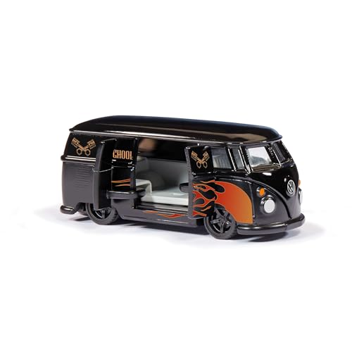 Siku VW T1 Transporter Custom 1:50 Metal/Plástico Negro/Naranja miniatura 3