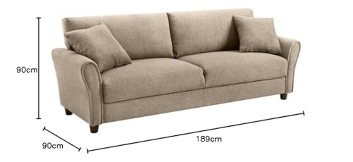 Image of 3 Seater Lceola Premium Fabric Sofa |Stylish And Comfortable Living Room Furniture| Heavy Quality Sofa And Builtin| Throne Of Comfort, Black