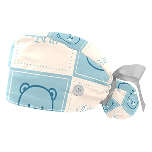 Bonnet de travail avec bouton pour infirmière et cuisinier en pack de 2