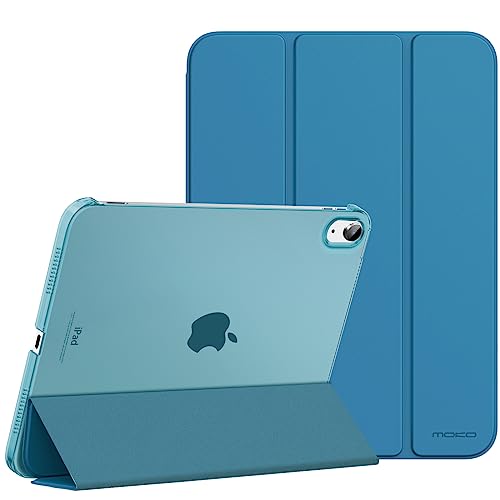 Image of MoKo for iPad (A16) 11th Generation Case 11 Inch 2025,iPad 10th Generation Case 10.9 Inch 2022,Slim Stand Hard PC Translucent Back Shell Smart Cover,Support Touch ID,Auto Wake /Sleep, Peacock Teal Blue
