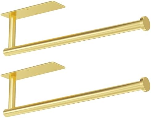 Amazon.com - Paper Towel Holder - Self-Adhesive or Drilling, Gold Wall ...