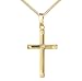 Produktbild Anhänger-Kreuz modernes formschönes Goldkreuz für Damen, Herren und Kinder als Kettenanhänger 585 Gold 14 Karat + Brilliant mit Schmuck-Etui und Halskette