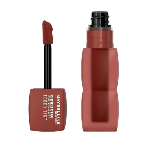 Maybelline New York Super Stay Teddy Tint Plushwear and Transferproof Delivers up to 12H Long-lasting Blurred Matte Soft Lip Color 115 Coffee Date