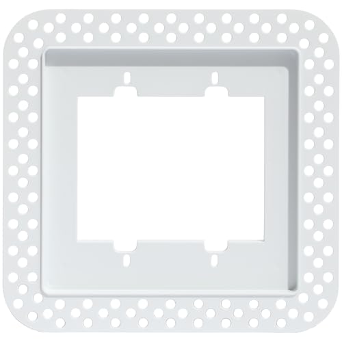 Fittes Flush Drywall Receptacle Mount [Lite]- 2 Gang Cotton White