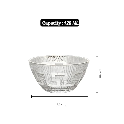 Image of AYUTAS Glass Sweet Bowl, Dessert, Cereals, Vegetable, Fruits Serving Bowl, 120 ML Food Bowl for Modular Kitchen, Restaurants, Dining & Gifts - Set of 2, 3.5 Inch