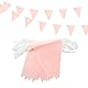 20 m/66 Fuß rosa Wimpelkette, 52 Stück Stoff-Dreiecksbanner für Innen- und Außendekorationen für Geburtstage, Babypartys, Hochzeiten, Gärten und Partys