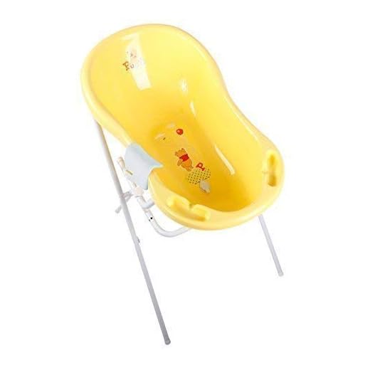 Disney Winnie l'ourson Jaune Baignoire pour bébé 84 cm + support de baignoire + gant de toilette