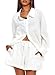 Darong 2 Piece Sets For Women Lounge Wear Matching Two Piece Fashion Oversized Shirts And Shorts Outfit 2025 9212 White XL