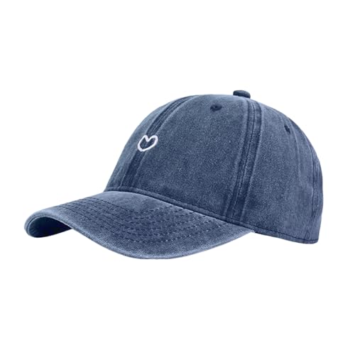 Baseball Cap Damen Pferdeschwanz Verstellbare Kappe Baseballkappe Vintage Mützen Sonnenschutz Basecap Damen mit mit Herzförmiges Stickmuster Sommermütze für Sommer Sport (Dunkelblau, One Size) Baseball Cap Damen Pferdeschwanz Verstellbare Kappe Baseballkappe Vintage Mützen Sonnenschutz Basecap Damen mit mit Herzförmiges Stickmuster Sommermütze für Sommer Sport (Dunkelblau, One Size)