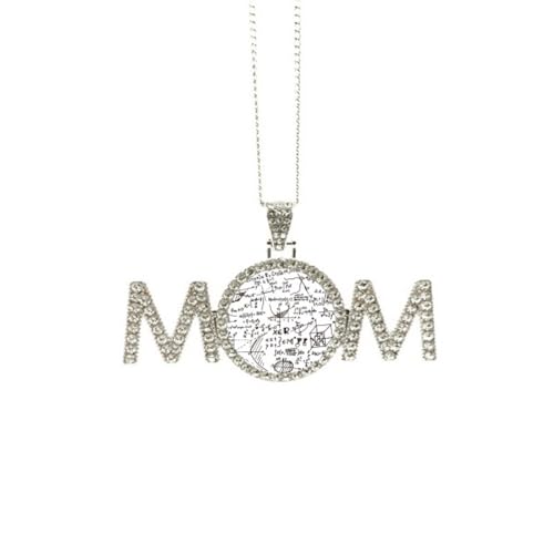 Collier géométrique formules mathématiques en argent pour femme