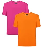 2 Pack Neon T Shirts for Boys UPF 50+ Quick-Dry Short Sleeve Athletic Tees Summer Sports Tops for...