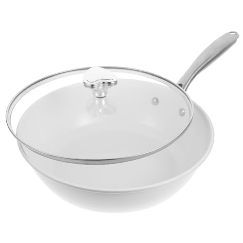 Wok cerámico pequeño antiadherente con tapa miniatura 1