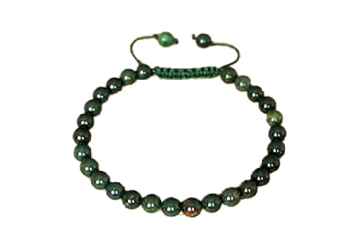 Bracelet héliotrope 8mm vert LKBEADS ajustable pour homme et femme de yoga