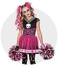 Spirit Halloween Kids Scare Squad Cheerleader Costume | Kids Costumes | Cheerleader Costumes | Undead Cheerleader Costume