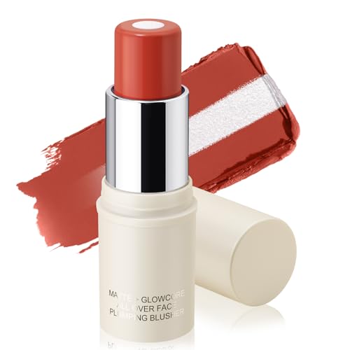 Boobeen Cream Blush Stick für Wangen und Lippen, weich und mischbar Natural Flush, lang anhaltende Dewy Blusher Make-up, Multi-Use Blush, Buildable Glow für Gesicht