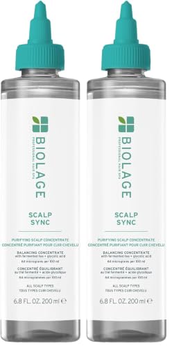 Image of Biolage ScalpSync Concentrate -Scalp Exfoliating & Purifying Treatment, Clarifies Build-Up & Balances Scalp for upto 72hrs-With Fermented Tea Blend & Glycolic Acid, 200ml (Pack of 2)