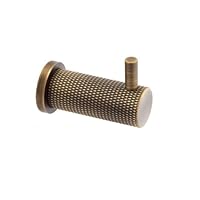 Carlisle Brass Alexander & Wilks Brunel Knurled Coat Hook, Wall-Mounted