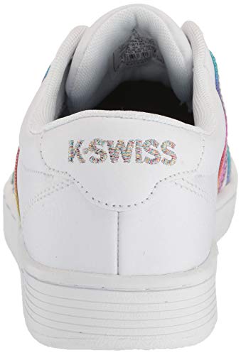 K-Swiss Women's Court PRO II CMF Sneaker, White/Rainbow, 7.5 M US Michigan 