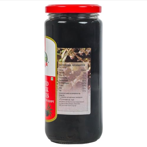 Image of CANEEN Pitted Black Olives - 450 gm (Pack of 1) | Ideal for Salads, Pizzas, Snacks, Tapenade, Antipasto Platter, Stuffed Dishes, and Garnish | Fresh, Delicious, Ready to Eat