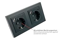 Schutzkontakt-Einbausteckdose 2-fach, mit USB-C™ (25W, PD 3.0) und USB-A (18W), anthrazit – Ansicht 2