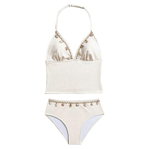 Maillot De Bain Enfant Fille 2 Pieces 13-17 Ans Fashion Chic Maillot De Bain Ado Fille Imprimé Volants Plage Océan Competition Piscine Bikini Tankini