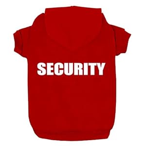 Izefia Dog Hoodie Security RDC Pet Clothing Dog Shirt Warmer Pullover Cotton Jacket Coat Small Dog Medium Dog (Red, L)