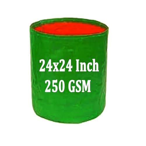 Image of IAgriFarm HDPE UV Treated 24x24 inch, 250 GSM - Pack of 1, Round /Green Color Plant Grow Bag
