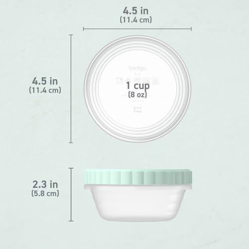 Image of Bentgo Prep - 20 Piece 8 fl oz Leak-Proof Deli Containers with Lids, Food Storage for Meal Prep, Twist-Top, Reusable, PFAS & BPA-Free, Stackable, Microwave, Freezer, & Dishwasher Safe (Honeydew)