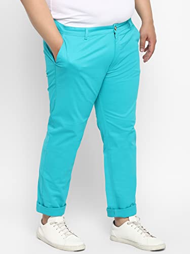 Image of Urbano Plus Men Mid Rise Cotton Regular Fit Casual Chino Pants Stretch