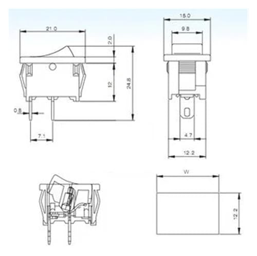 Interrupteur à bascule 15*21 mm interrupteur d'alimentation BR-12C-11L - 4