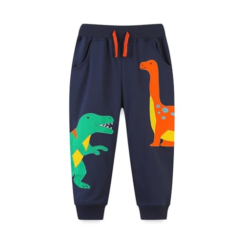 Toddler Cotton Dinosaur Active Jogger Pants Boys Sweatpants,Kids Casual Athletic Workout Pull On Pants Girls Fall Outfit