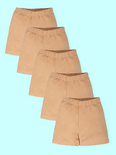 Image of KiddoPanti Girls Cycling Shorts Pack of 3 | Soft & Stretchy Cotton Spandex | Comfortable Fit with Elastic Waistband | Solid Colors Half Tights for Girls Inners