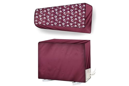 Image of Split AC Cover for 1.5 Ton Indoor & Outdoor Unit | Waterproof & Dustproof Protection | UV Resistant | Durable PVC Material | Weatherproof Outdoor Cover | Easy Installation