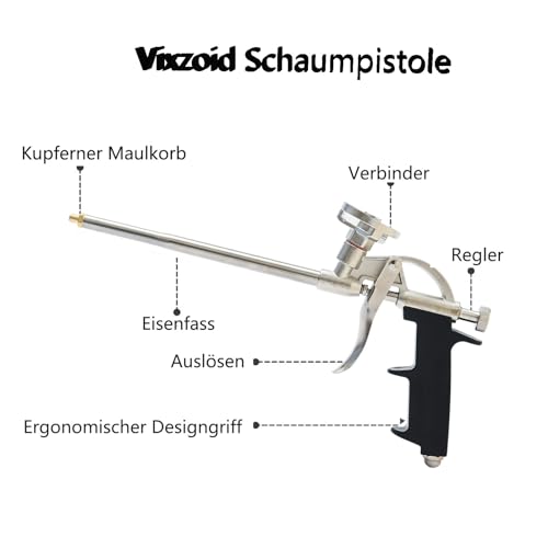 PU Schaumpistole 2 Stück Bauschaumpistole Schaumpistole Bauschaum Set zum Abdichten, Füllen, Abdichten, für den Heim und Bürogebrauch（Schwarz）