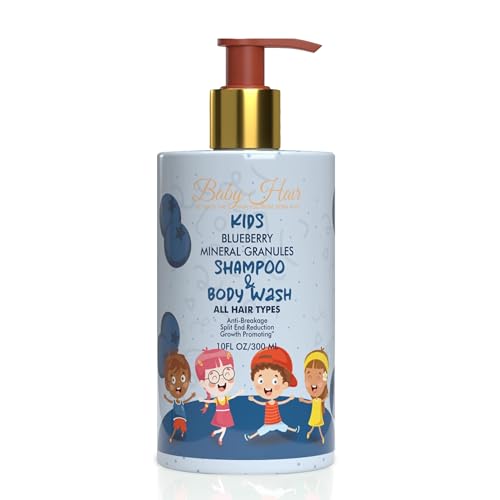 Image of BABY HAIR Kids Toddler Blueberry Mineral Shampoo & Body Wash | Sulfate-Free Tearless Hair & Body Cleanser | Aloe Vera & Blueberry Extract | Gentle Daily Care | 10 fl oz