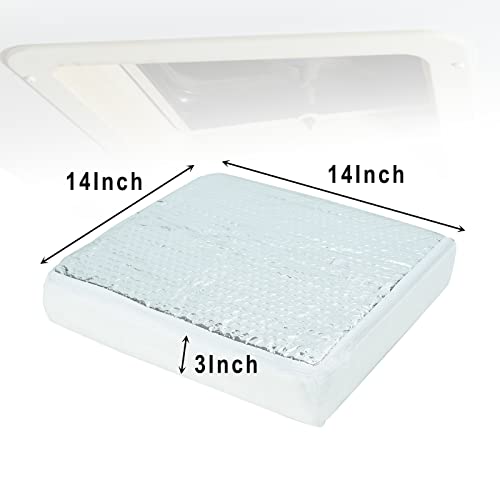 Prunkuar Rv Vent Insulator, 14" X 14" X 3" Rv Vent Pillow Rv Skylight Insulator With Reflective Surface For Standard Rv Shower Skylight 2 Pack #TOP1
