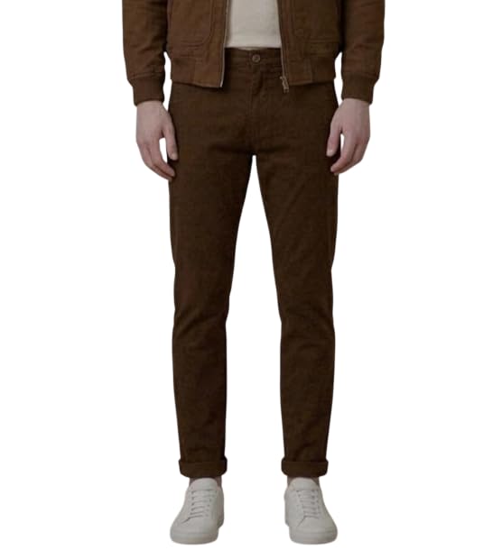 Men Plain Casual Pants | Slim Fit Cotton Elastane Stretch Chino Trousers with Functional Pocket Setup and Secure Button Closure for Smart Everyday Dressing-image-23